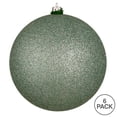 thumbnail image 3 of Vickerman 4" Frosty Mint Glitter Ball Ornament, 6 per Bag, 3 of 7