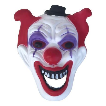 Jumbo Halloween Scary Crazy Clown Mask- Red and Black - Walmart.com