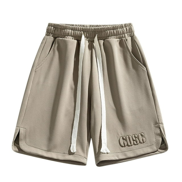 pstuiky Pantalones cortos de gimnasio para hombre, Pantalones cortos de poliéster de color liso para hombre, pantalones deportivos casuales para exteriores, pantalones de cinco cuartos