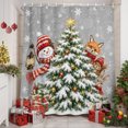 thumbnail image 6 of Small Stall Shower Curtain 48x72 Inch Narrow Half Size Christmas Bath Curtains Bathroom Decor, Plush Snowman Xmas Tree Fox Snowflake Grey Waterproof Fabric Shower Curtain Set with Hooks 48 Inch, 6 of 8