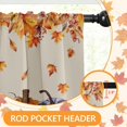 thumbnail image 6 of Pumpkin Thanksgiving Fall Kitchen Window Curtains Valance and Tier Set 36 Inch, Autumn Vintage Orange Maple Leaf 3 Piece Window Treatment Tiers for Living Room Bedroom Kitchen Decor Drapes, 6 of 6