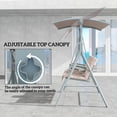 thumbnail image 3 of Outsunny 2 Person Porch Swing with Stand, Outdoor Swing with Canopy, Pivot Storage Table, 2 Cup Holders, Cushions for Patio, Backyard, Beige, 3 of 9