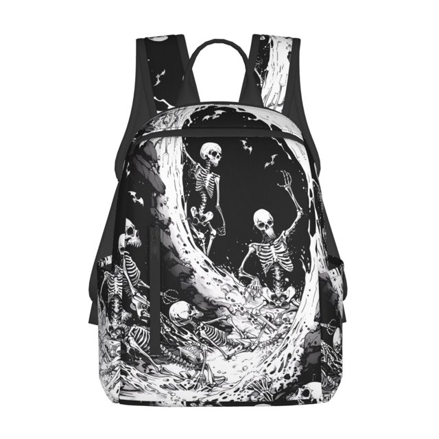 Fotbe Skeleton Wave Artwork Mochila Ligera para Hombres y Mujeres - Duradera y Resistente al Agua, Ideal para Escuela, Trabajo, Viajes y Uso Diario