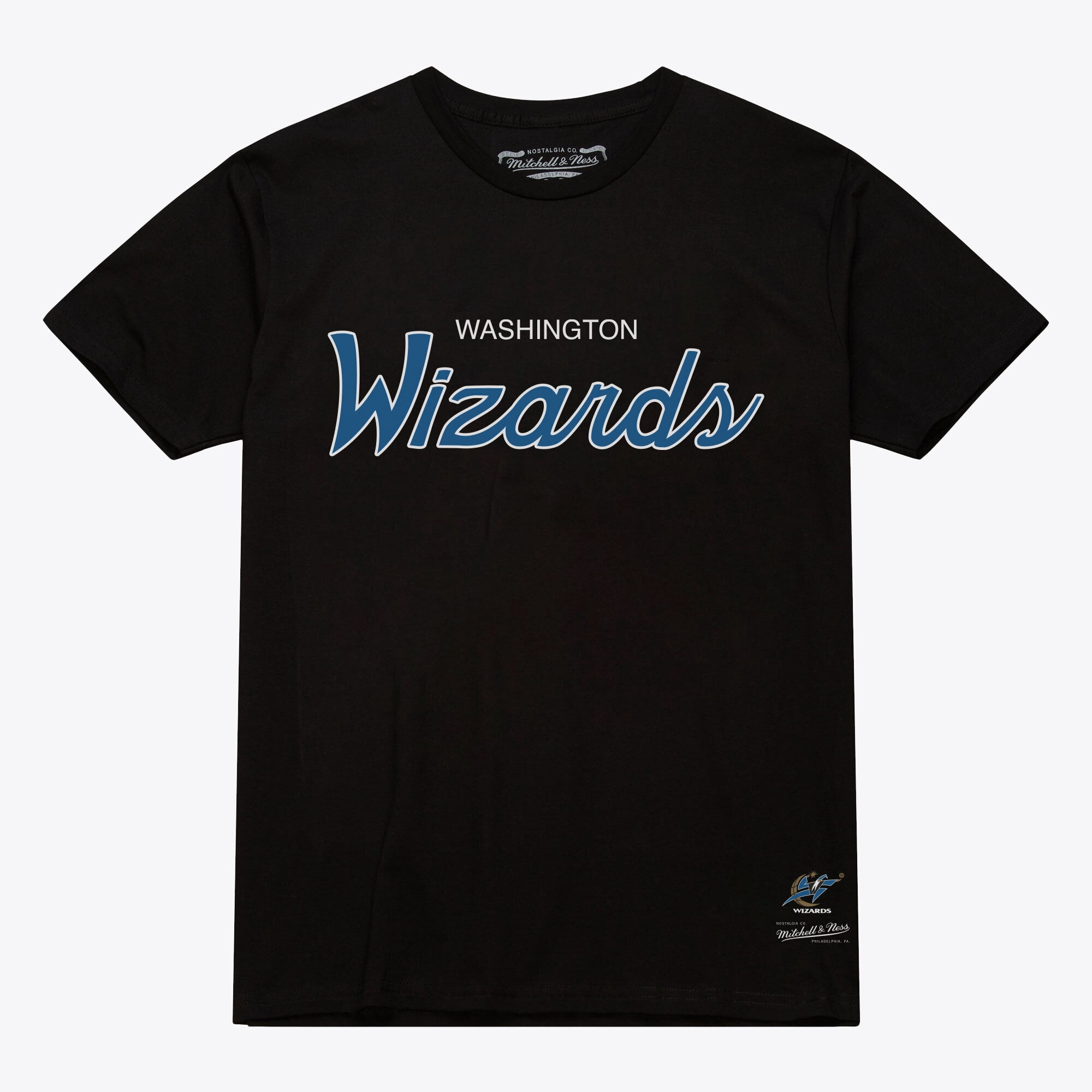 Men's Mitchell & Ness Black Washington Wizards Vintage Wordmark T-Shirt