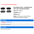 thumbnail image 2 of Rear Brake Pad Set - Compatible with 2019, 2021 Audi RS5 Sportback, 2 of 2