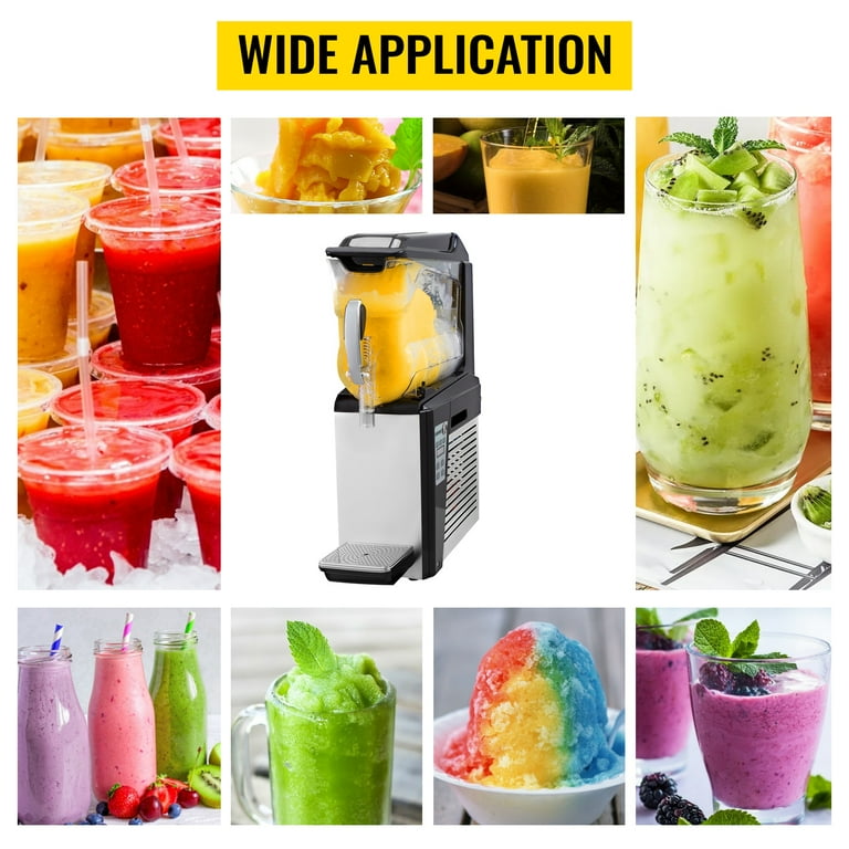 VEVORbrand Commercial Slushy Machine 10L Margarita Frozen Drink Maker 600W Automatic Clean Day and Night Modes for Cafes Restaurants Snack Bars
