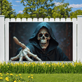 thumbnail image 2 of Spooky Theme Halloween Banner Skeleton Design Gothic Grim Reaper for Holiday Party Haunted House Scary Event, 2 of 9