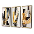 thumbnail image 3 of Designart "Glamorous Art Deco Abstraction I" Abstract Framed Wall Art Set Of 3 - Black Transitional Frame Gallery Wall Set For Home Decor, 3 of 6