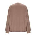 thumbnail image 5 of GaThRRgYP Women Plus Size Sweatshirts Crew Neck,Women's Casual V-neck Long-sleeved Pullover Sweatshirt Coffee XXXL, 5 of 6