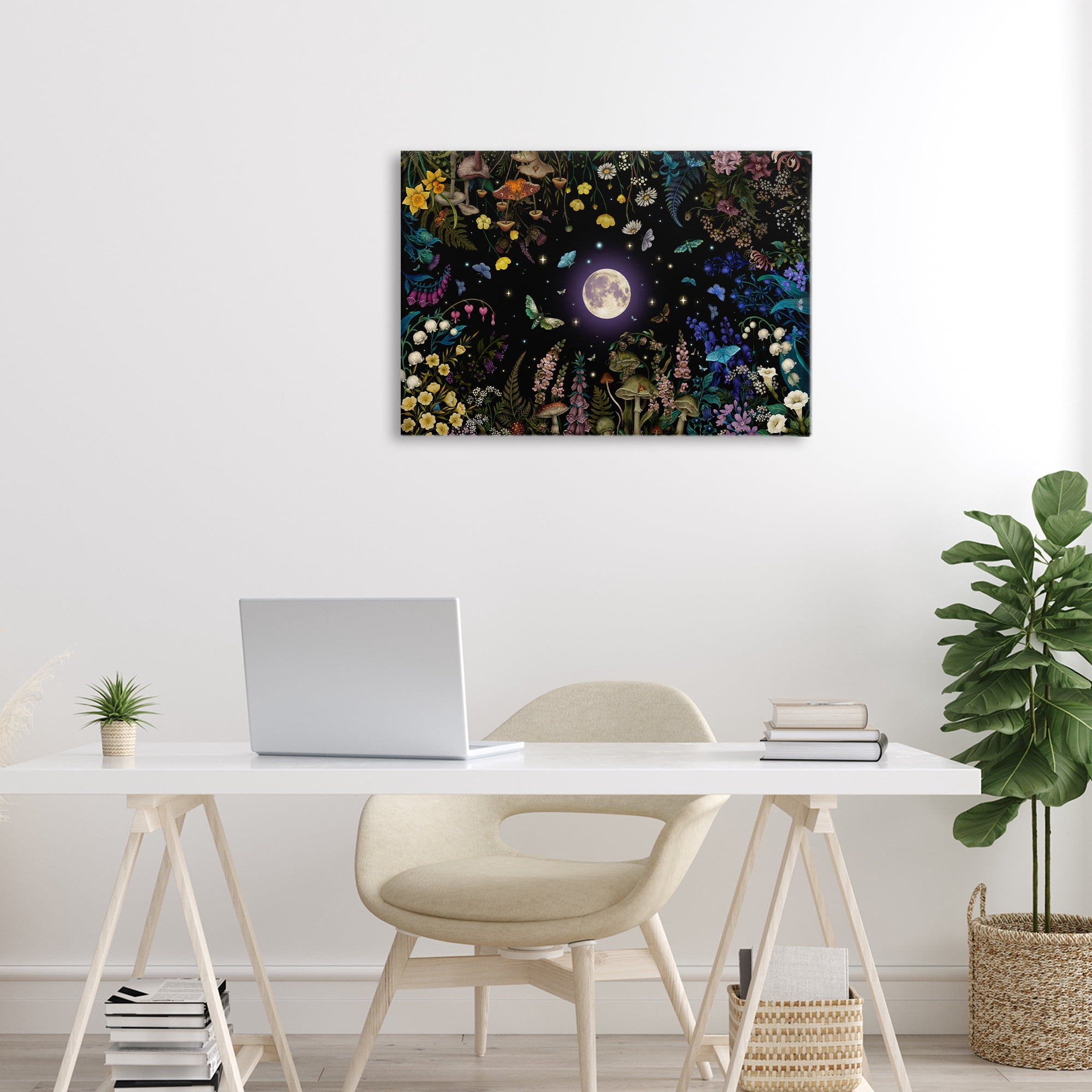 Stupell Industries Night Garden with Moth Canvas Wall Art, design by Episodic Drawings