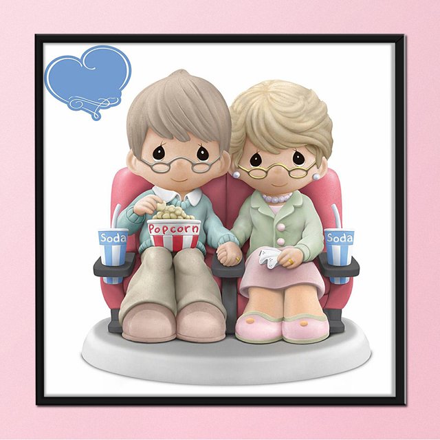Cuadros Decorativos Abuelo abuela bordado punto de cruz eco-algodón hilo 11CT Kit DIY estampado Ndcxsfigh Nuevos Originales