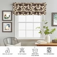 thumbnail image 6 of Kitchen Valances for Window, Retro Rustic Cow Skin Brown Light Filtering Rod Pocket Valance Curtain, Farm Animal Short Curtains Window Topper for Bedroom Bathroom Living Room 60x18in, 6 of 9