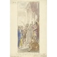thumbnail image 2 of Elias van Nijmegen 13x18 Gold Ornate Wood Frame and Double Matted Museum Art Print Titled - Isaac and Rebekka for Abimelech (1677 - 1755), 2 of 4