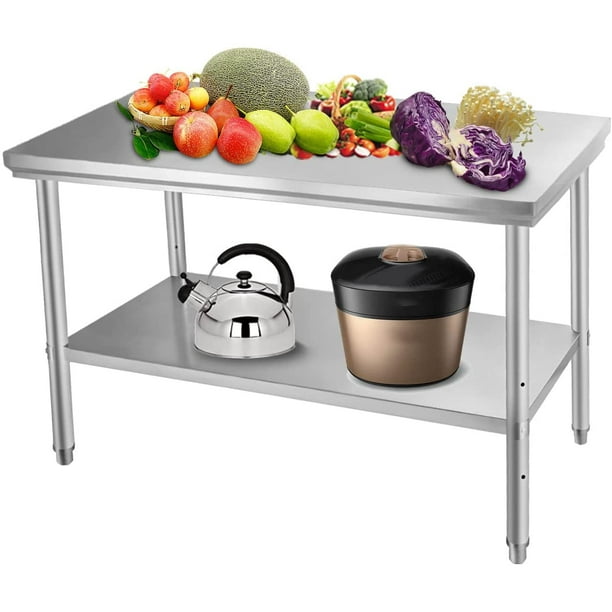 Stainless Steel Work Table 48 x 30 x 34 inch Commercial Kitchen Prep ...