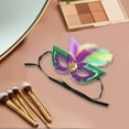 thumbnail image 4 of Unique Bargains 1 Pc Multicolored Feather Sequins Half Face Party Mask for Masquerade Party Purple Sequins Fabric, 4 of 5