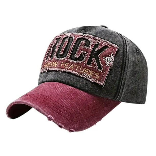 Knite Gorra Rock Vintage Bordada Lavada Algodón Estilo Antiguo Unisex Casual