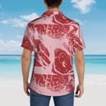 thumbnail image 4 of Vsdgher Striped Meat Print Men's Hawaiian Shirts Button Down Tropical Holiday Beach Shirts Vacation Clothes,XX-Large, 4 of 7