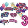 Trolls World Tour Party Supplies 3rd Birthday 8 Guest Table Decorations and Poppy Balloon Bouquet
