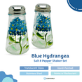 thumbnail image 2 of Hand Painted Tapered Blue Hydrangeas Salt and Pepper Shaker Set, 2 of 5