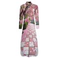 thumbnail image 5 of Pink Blossoms on Path Shirt Dress Long Sleeve Street Fashion V Neck Oversized Casual Dress Women Evening Dress, 5 of 7