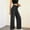 Black, variant on Women's High Waisted Wide Leg Jeans Pull-On Elastic Waist Denim Pants with Classic Pockets Casual Stretch Trousers for All-Season Wear(Black,M)
