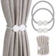 thumbnail image 1 of Juego de 2 alzapaños magnéticos para cortinas pequeñas, finas o transparentes Alzapaños para cortinas: Gris, 1 of 5