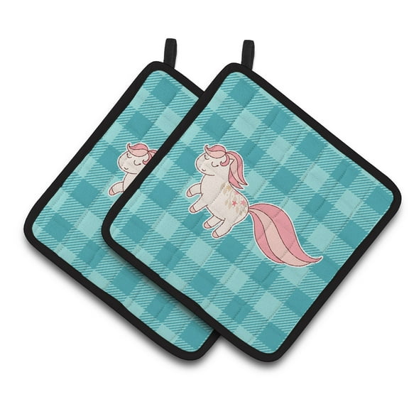 Little Pink Pony Polkadots Pair of Pot Holders