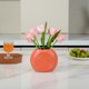thumbnail image 4 of Diseño de jarrón de plástico con vientre grande para decoración del hogar, maceta decorativa naranja o azul para arreglos florales frescos o secos, 4 of 6