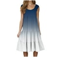 thumbnail image 2 of Abomasnow Women's Casual Sleeveless Crew Neck Tank Dress Tiered Flowy Loose Maxi Long Dress Gradient Color Dresses Vacation Holiday Beach Sundresses, 2 of 6