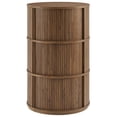 thumbnail image 6 of Coffee Sofa Side End Table, round, Walnut Brown, Wood, Living Room Lounge Cafe Lobby Hospitality Restaurant, Modern Contemporary, HB37995, 6 of 11