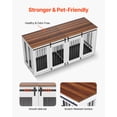 thumbnail image 5 of KFFKFF Canine Enclosure Furniture, 72 inch Interior Dog Pen with Dual Slide Doors, Wood Canine Crate Side Table with Detachable Tray, Versatile Dog Enclosure Table for Petite, Average, Big Dogs, 5 of 9