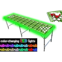 Party Pong 8-Foot Professional Beer Pong Table with Cup Holes and Color Changing LED lights - Football Edition