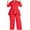 01 Red, variant on Women's Plus Size 2 Piece Sets, Full Zip Lapel Peplum Shirts Matching Wide Leg Pants Dressy Business Casual Outfits