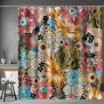 thumbnail image 2 of Touchbetter Extra Long Boho Shower Curtain - Bohemian Chic Floral Ethnic Style Printed Flowers Fabric Cloth Shower Curtain Set with 12 Hooks Bathroom Decor Bathtub Curtain, 72"×84", 2 of 6