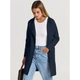 thumbnail image 2 of ANRABESS Cardigan en Tricot à devant Ouvert pour Femmes, Manches Longues, Col à Revers, Décontracté, Uni, Élégant, Veste Chandail, 2 of 9