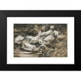 thumbnail image 2 of Alexander Koester 14x11 Black Modern Framed Museum Art Print Titled - Six Ducks on the Reed Bank (1900), 2 of 5