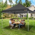 thumbnail image 4 of HOTEEL 10x10 Pop Up Canopy Outdoor Shade, Easy Up Sun Shelter with One Person Set Up Center Lock, Commercial Instant Canopy Tent, Portable Instant Camping Beach Canopy Tents for Parties, Beach, Black, 4 of 11