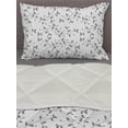 thumbnail image 3 of Leaf Comforter & Sham Bedding Set, Monochrome Minimalist Simple Leaf Pattern with Branch Eco Plants Modern Style, 3 pcs Duvet Set Microfiber Filling Quilt, 5 Sizes, Grey White, by Ambesonne, 3 of 4
