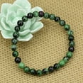 thumbnail image 2 of Natural Ruby In Zoisite 6mm Round Shape Smooth Cut Beads Stretchable Bracelet for Men & Women., 2 of 3