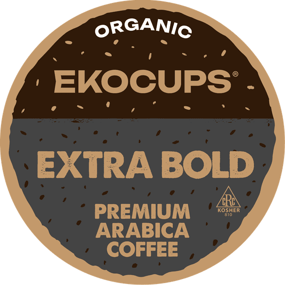 EKOCUPS Organic Extra Bold Coffee Pods Medium Roast 40 Count for Keurig K Cups Machines