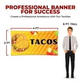 thumbnail image 2 of Tacos Large Banners and Signs for Outdoor by DreamController-Polyester Banner with 4 Holes for Easy Hang Indoor & Outdoor| 4x2 Feet HD Banner to Promote Food & Beverages | Made in USA, 2 of 6