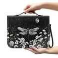 thumbnail image 2 of ZUXONGSY Daisy Flower Dragonfly Stars Sky Print PU Leather Bible Cover for Women Men Minimalist Design Bible Carrying Case with Detachable Wristlet Strap Scripture Bag for Religious, 2XL, 2 of 7