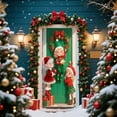 thumbnail image 2 of Christmas Door Curtain - 72.83x35.43in Fabric Hanging Decoration with Elf & Photo Themes, Perfect for Outdoor/Indoor Christmas Day Parties & Background Decor, 185x90cm, B, 2 of 7