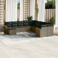 thumbnail image 1 of vidaXL 11 Piece Garden Sofa Set with Cushions Grey Poly Rattan, 1 of 5