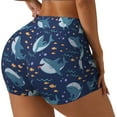 thumbnail image 2 of Vsdgher Cartoon Sharks2 print Workout Shorts for Women Seamless Soft Smooth Gym Yoga Scrunch Active Exercise Fitness Shorts, 2 of 8