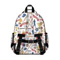 thumbnail image 3 of Baseballs and Bats White Pattern Backpack for School, Cute School Bag with Adjustable Shoulder Straps and Padded Back, 15.25"x11.5"x5.25", 3 of 5