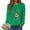 Green, variant on TTUHYWXI Women Long Sleeve Sweatshirt Fashion 2025 Christmas Reindeer Print Casual Fall Round Neck Loose Fit Blouses Xmas Clothes (Green, S)