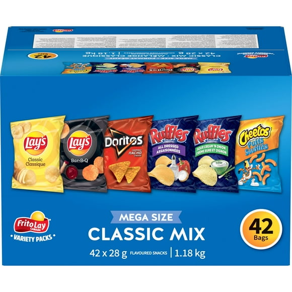 Frito-Lay Variety Packs Classic Mix Flavoured Snacks, 1176g