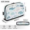 thumbnail image 3 of Pencil Bag with Magnetic Foldable Base Large Capacity Stand-Up Pencil Case Durable Nylon Pen Pouch Cute Cartoon Whales, 3 of 7