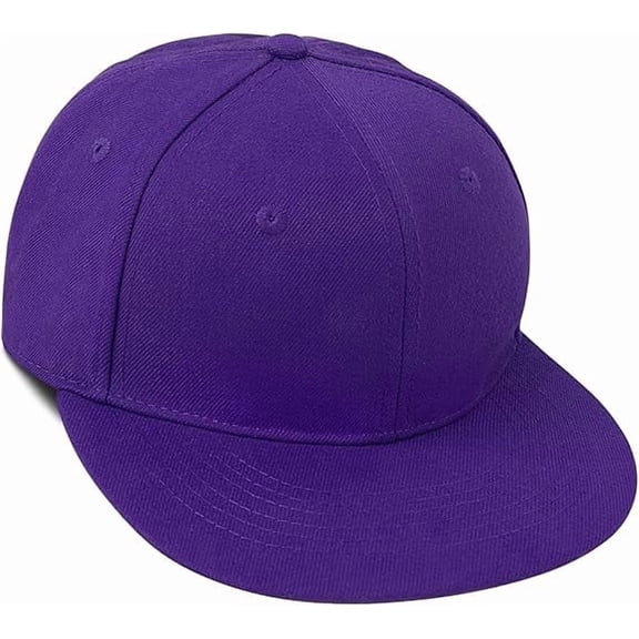 EaseDay Classic Flat Bill Visor Snapback Hat, Trendy Adjustable Plain Tone High Top Blank Baseball Cap for Men and Women, Comfortable Headwear, 1-Pack